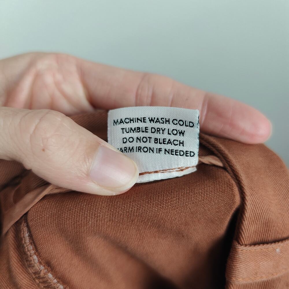 Esby Chino Pants Mens 34 Rust Clay Orange‎ Preppy Slow Fashion Minimalist FLAW - Picture 11 of 12